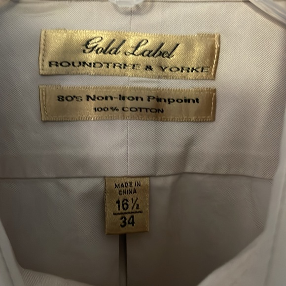 Tan shirt size 16 1/2 (34) Roundtree&Yorke - Picture 2 of 3